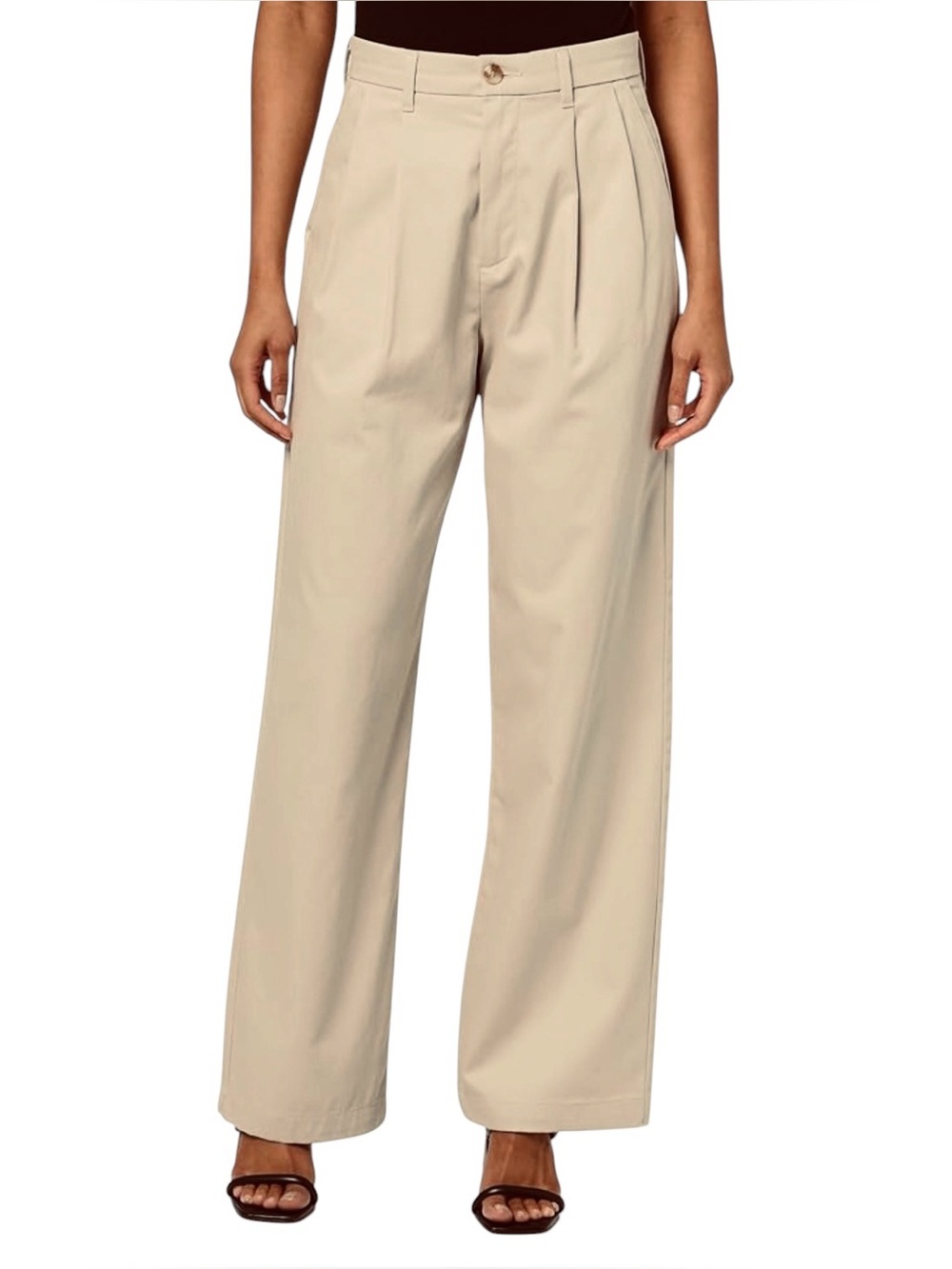 Dockers Original Khakis Women’s Pleated High Wide Fit Sahara Khaki Size 34